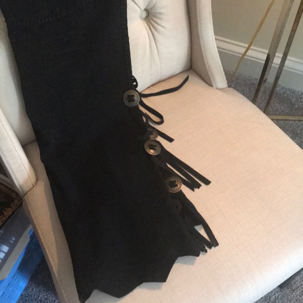 Vintage Ralph Lauren Black Suede Gaucho Jean